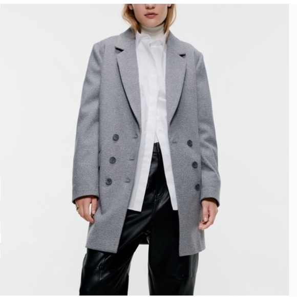 Zara Double-breast Oversize Long Blazer Coat - Picture 9 of 11
